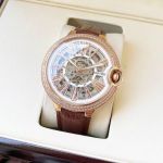 Ballon Bleu De Cartier 44*12mm 316L Steel Skeleton Face Men Leather Band Mingzhu Movement Watch
